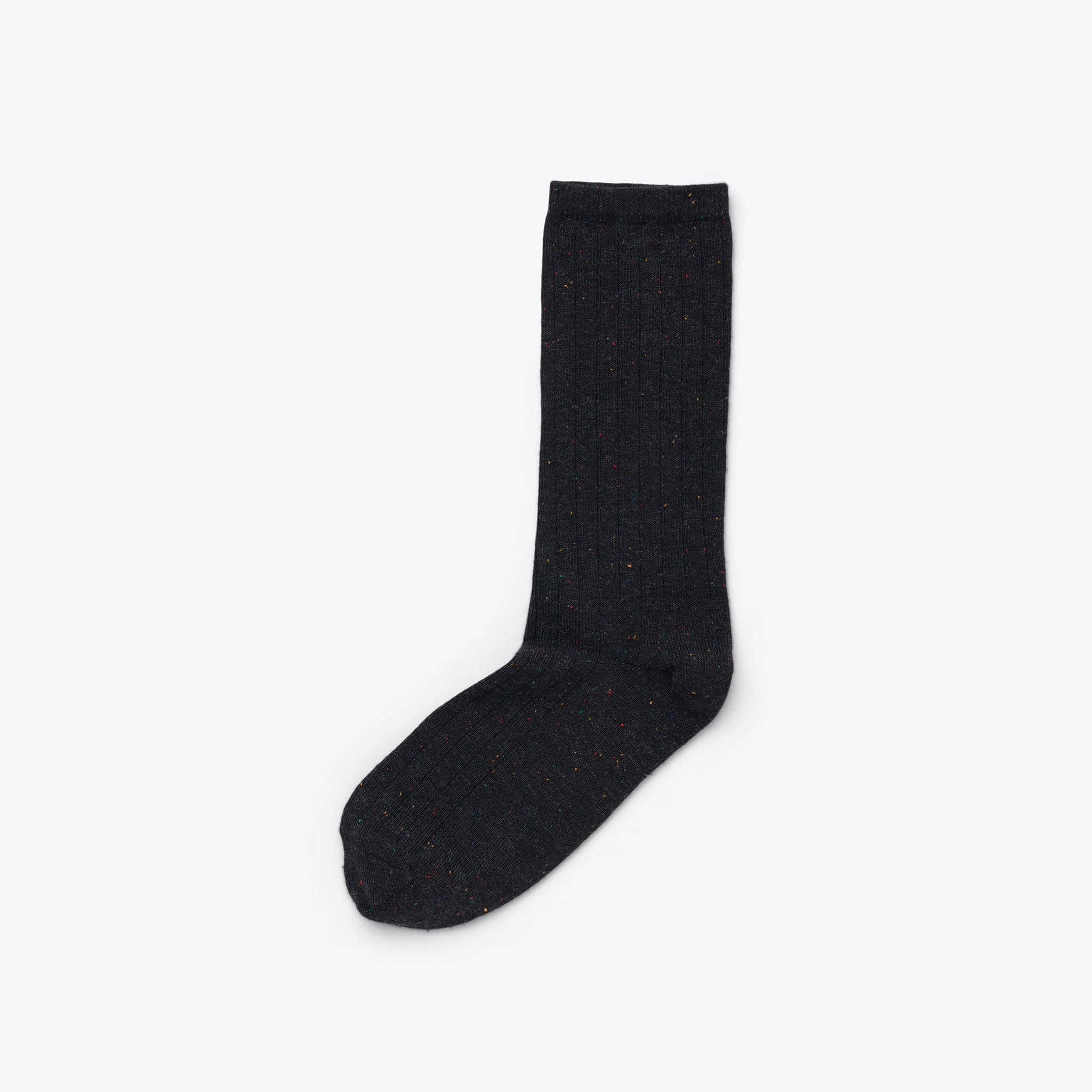 Cotton Crew Sock Black Multicolor Marl