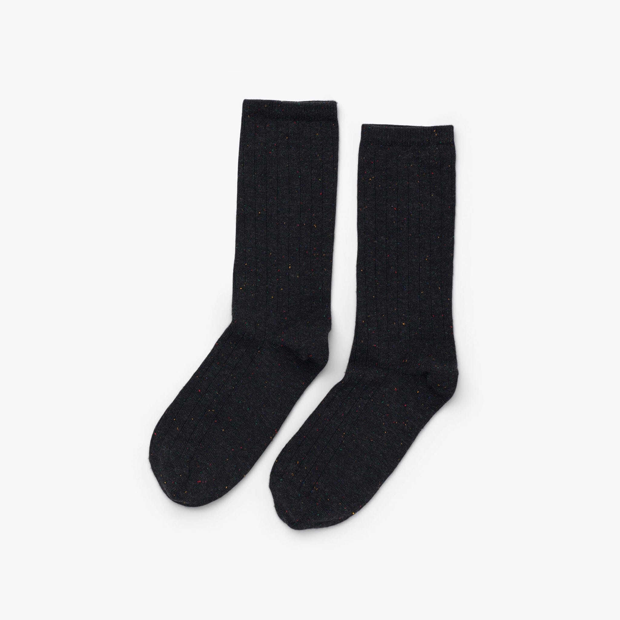 Cotton Crew Sock Black Multicolor Marl